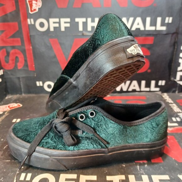 Vans Men's 4.5/Women's 6 Authentic Jungle Green Velvet Black VN0A5KRD8E8 - Picture 3 of 12